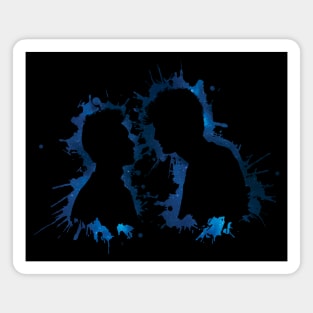 Shadowhunters / The Mortal Instruments - Malec voids and outline splashes (blue galaxy) - Alec Lightwood and Magnus Bane / Matthew Daddario and Harry Shum Jr Magnet